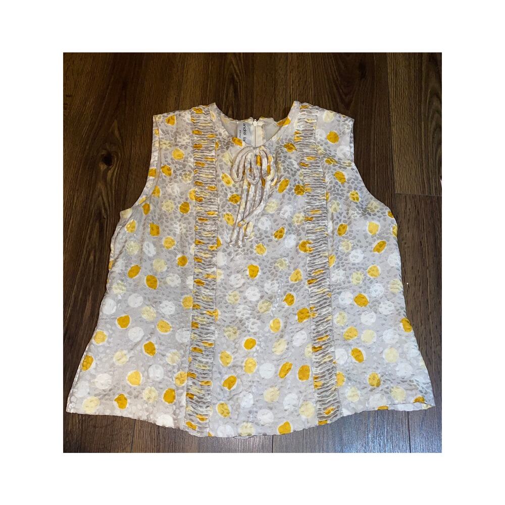 EUC vintage André Laug Saks 5th Avenue Petites 100% Silk Sleeveless Blouse Sz M